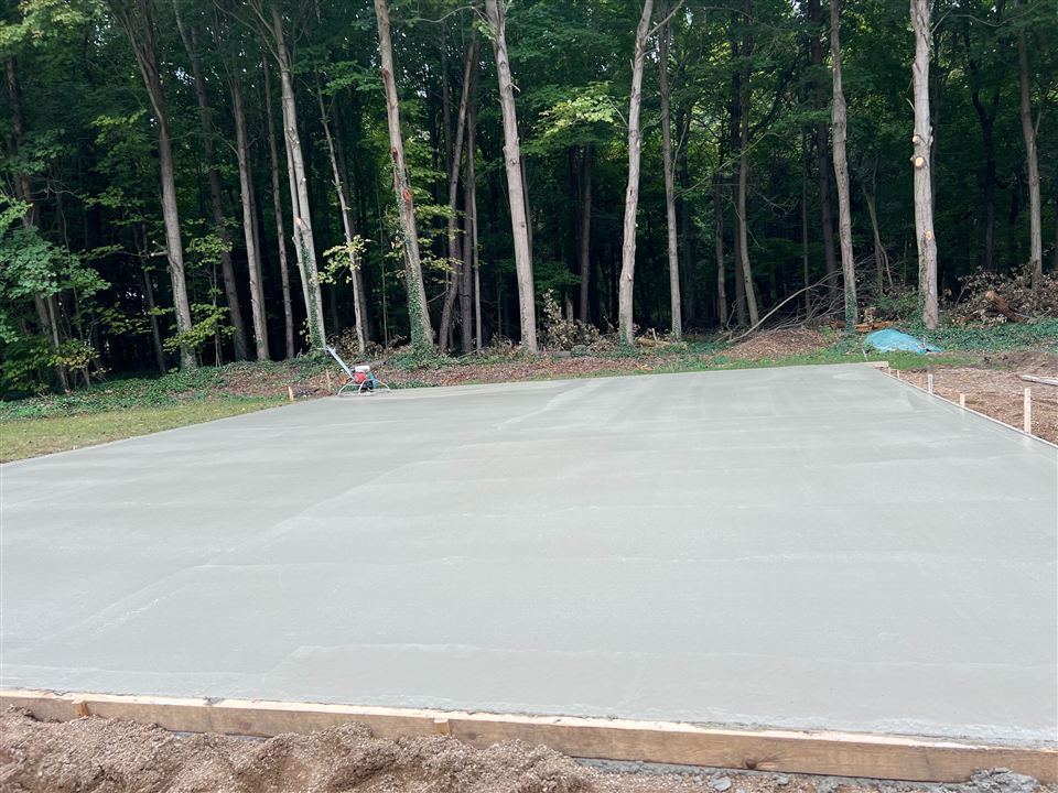 Concrete slab for a detached garage in Kalamazoo